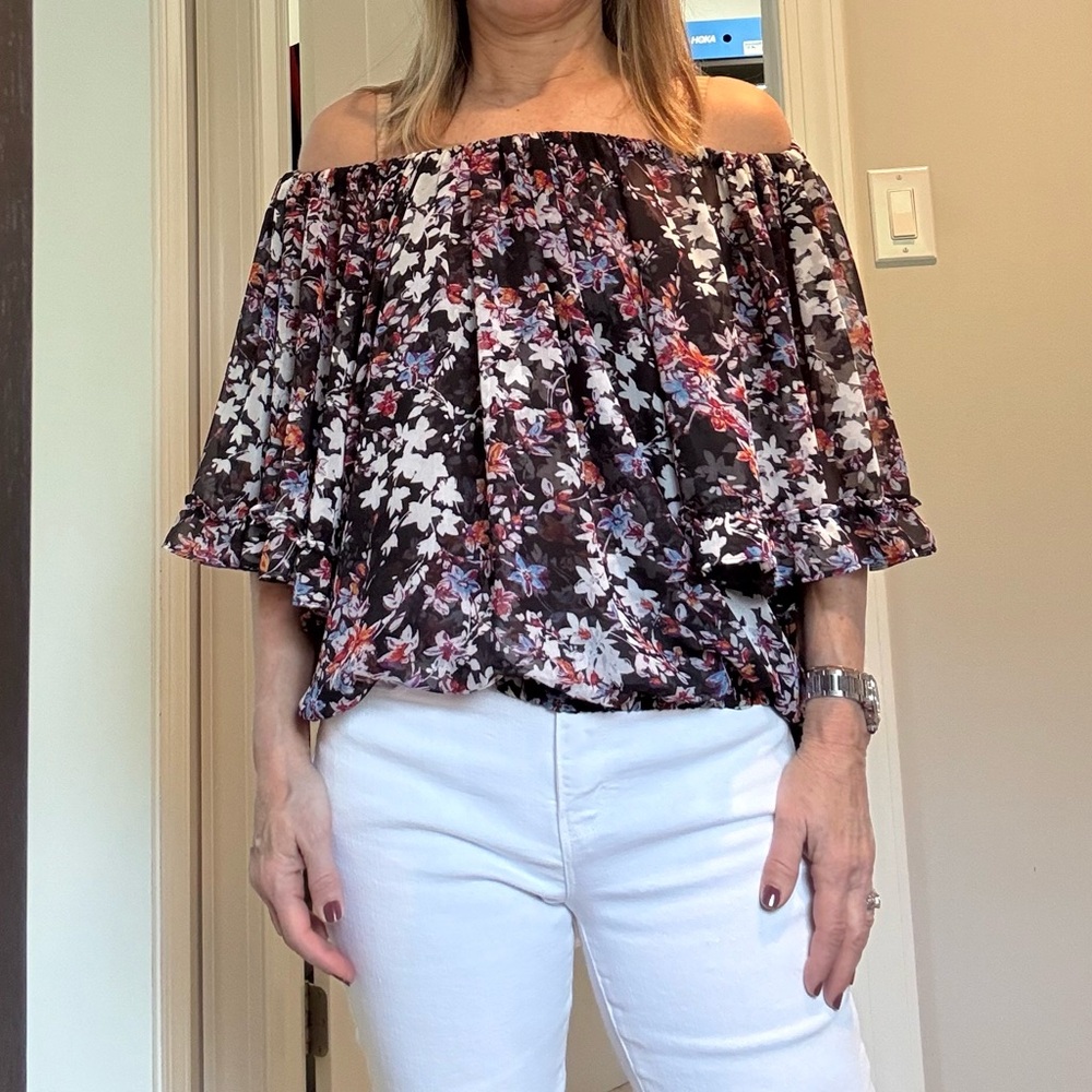 Misa Los Angeles Floral Off-Shoulder Top
